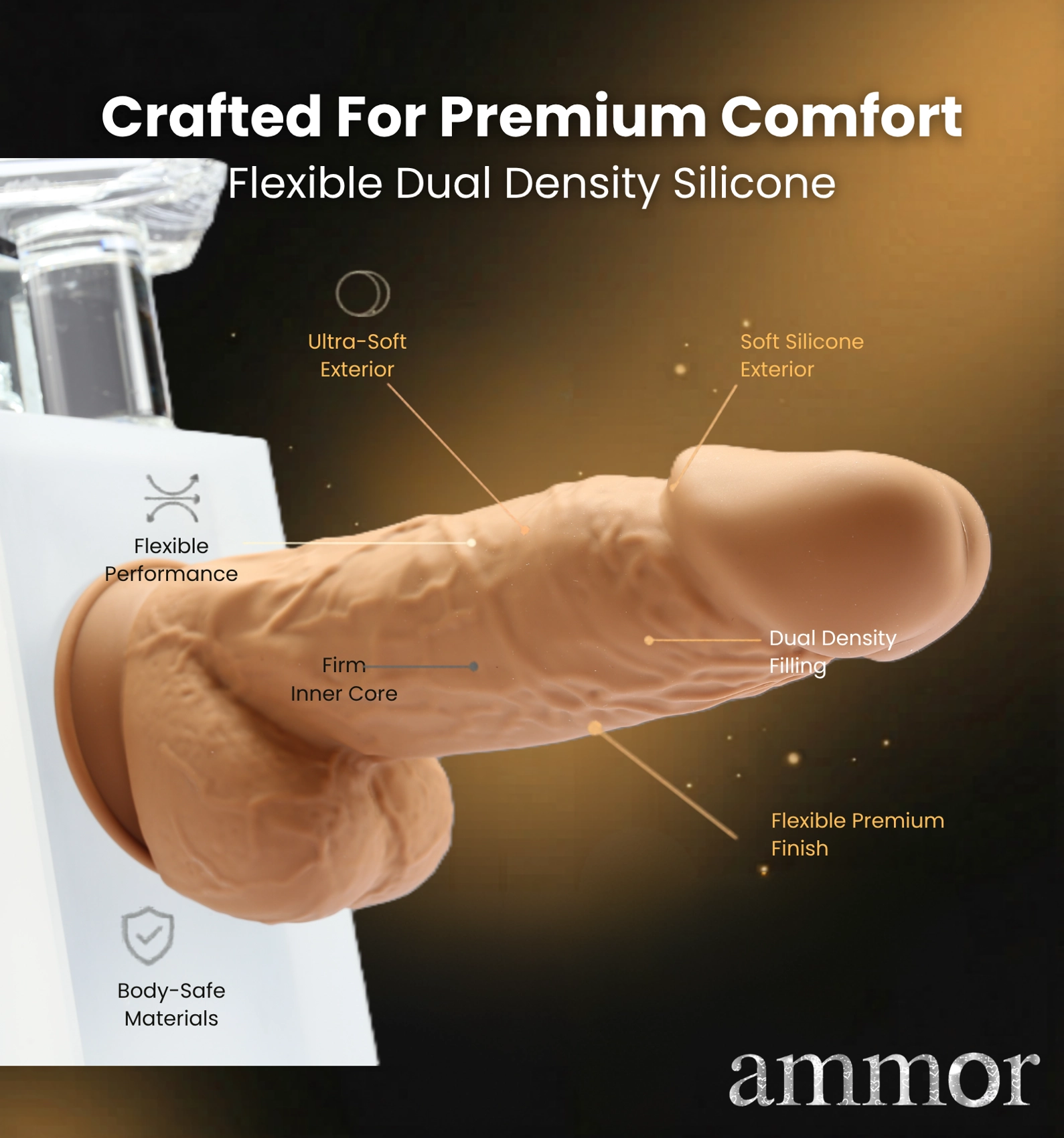 Power of Cock Dual Density Realistic 8.5″ Dildo (Flesh)